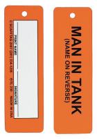 3GAL1 Man In Tank Tag, 2 x 6-1/2 In, Yel, PK100