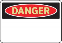 3GCF9 Danger Sign, 7 x 10In, R and BK/WHT, BLK