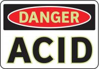 3GAR2 Danger Sign, 7 x 10In, R and BK/WHT, Acid