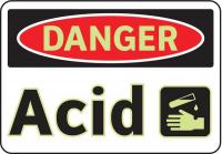 3GAR3 Danger Sign, 7 x 10In, R and BK/WHT, Acid