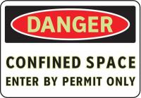 3GAR5 Danger Sign, 7 x 10In, R and BK/WHT, ENG