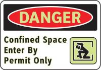 3GCG5 Danger Sign, 7 x 10In, R and BK/WHT, ENG