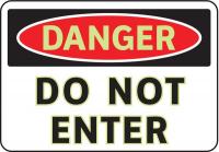 3GAX5 Danger Sign, 7 x 10In, R and BK/WHT, ENG