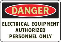 3GAX6 Danger Sign, 7 x 10In, R and BK/WHT, ENG