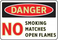 3GCA2 Danger No Smoking Sign, 7 x 10In, ENG, Text