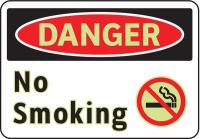 3GAU7 Danger No Smoking Sign, 7 x 10In, ENG, SURF