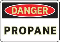 3GAU8 Danger Sign, 7 x 10In, R and BK/WHT, PRPN