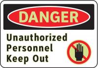 3GCA8 Danger Sign, 7 x 10In, R and BK/WHT, ENG