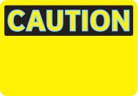 3GAV3 Caution Sign, 7 x 10In, BK/YEL, BLK, SURF