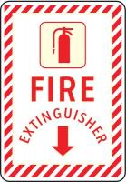 3GCF8 Fire Extinguisher Sign, 10 x 7In, FEXT, ENG