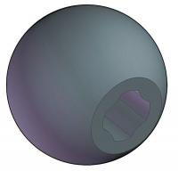 3GDE9 Soft Uni Ball Knob, 1 3/8 In, 1/4, 5/16, M6