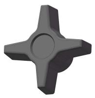 3GDR8 Four Prong Knob, Blind, 5/16-18, 2 1/2 In