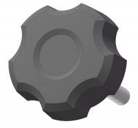3GDU8 Fluted Knob, 5/8, 1 3/8 In, 1/4-20
