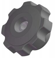 3GDY1 Fluted Knob, 2 3/8 In, Thru, 5/16-18