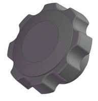 3GDZ6 Soft Fluted Knob, 2 1/2 In, Blind, 5/16-18