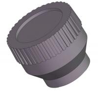 3GEA4 Knurled Knob, 1/2 In, Blind, 10-32, 3/4 In