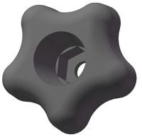 3GEN9 Snap Lock Star Knob, 1 3/8 In, Thru, M8