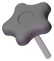 3GET8 Star Knob, 1 1/2, 2 1/4 In, 3/8-16