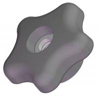 3GEV5 Star Knob, 2 1/4 In, Thru, Lock, 5/16-18