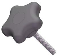 3GEU5 Star Knob, 1, 2 1/4 In, 3/8-16