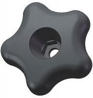 3GEU8 Snap Lock Star Knob, 2 1/4 In, Thru, 5/16