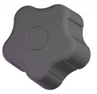 3GEX1 Soft Star Knob, 2 3/8 In, Blind, 3/8-16