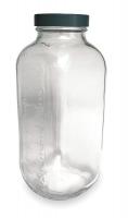 3GFD9 Square Glass Bottle, Graduated, 32 Oz, Clr