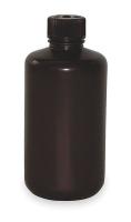 3GFE4 Amber Plastic Bottle, UV Rated, LDPE, 32 Oz