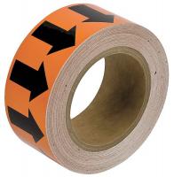 3GTN7 Arrow Tape, Black/Orange, 1 In. W