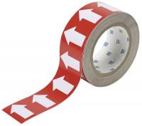 3GTN9 Arrow Tape, White/Red, 4 In. W, 90 ft. L