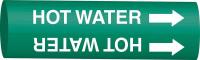 3GUG9 Pipe Marker, Hot Water Supply, Gn, 4 to6 In