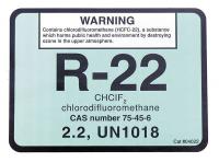 3HAF2 R-22 Refrigerant ID Labels