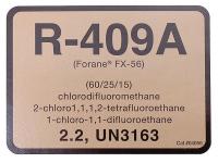 3HAF6 R-409A Refrigerant ID Labels