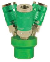 3HAZ5 Three Way Air Gun Manifold, Green