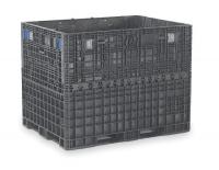 3HFJ7 Collapsible Container, L 62 1/2, H 50, Blk