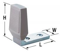 3HHY1 Door Stop, Floor-Mount, Zinc Plated