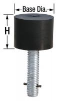 3HHY4 Door Stop, Floor-Mount, Black, Rubber