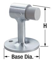 3HHZ3 Door Stop, Floor Mount, Satin Chrome