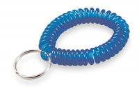 3HJT9 Wrist Coil with Split Key Ring, Blue, PK 5