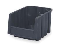 3HRZ8 Stack &amp; Nest Bin, W 6 5/8, H 5, D 8 7/8, Blk