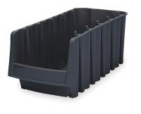 3HTA1 Stack &amp; Nest Bin, W 6 5/8, H 7, D17 7/8, Blk