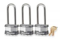 3HUJ4 Laminated Steel Padlock, PK 3