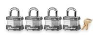 3HWK7 Laminated Steel Padlock, PK 4