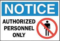 3JB48 Notice Sign, 10 x 14In, R, BL and BK/WHT