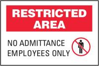 3JE93 Admittance Sign, 10 x 14In, BK and R/WHT