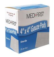 3JMH7 Gauze Pads, Sterile, 4 x 4 In, PK 25