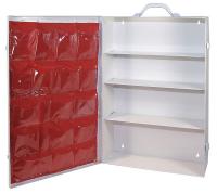 3JMJ9 First Aid Cabinet, Empty, Pockets, 4 Shelf