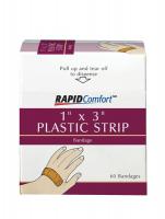 3JNK5 Plastic Strip Bandages, 1X3In, PK100