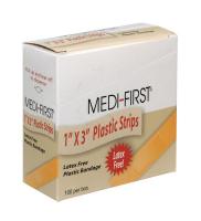 3JNX9 Plastic Bandage, Sterile, 1 x 3 In, PK 100
