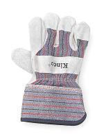 3JTH5 Leather Palm Gloves, Gray, Youth, PR